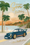 Happy Birthday Son Card With Sports Car by Wishing Well Studios - 6 x 9 Inches (15 x 22 Cms)