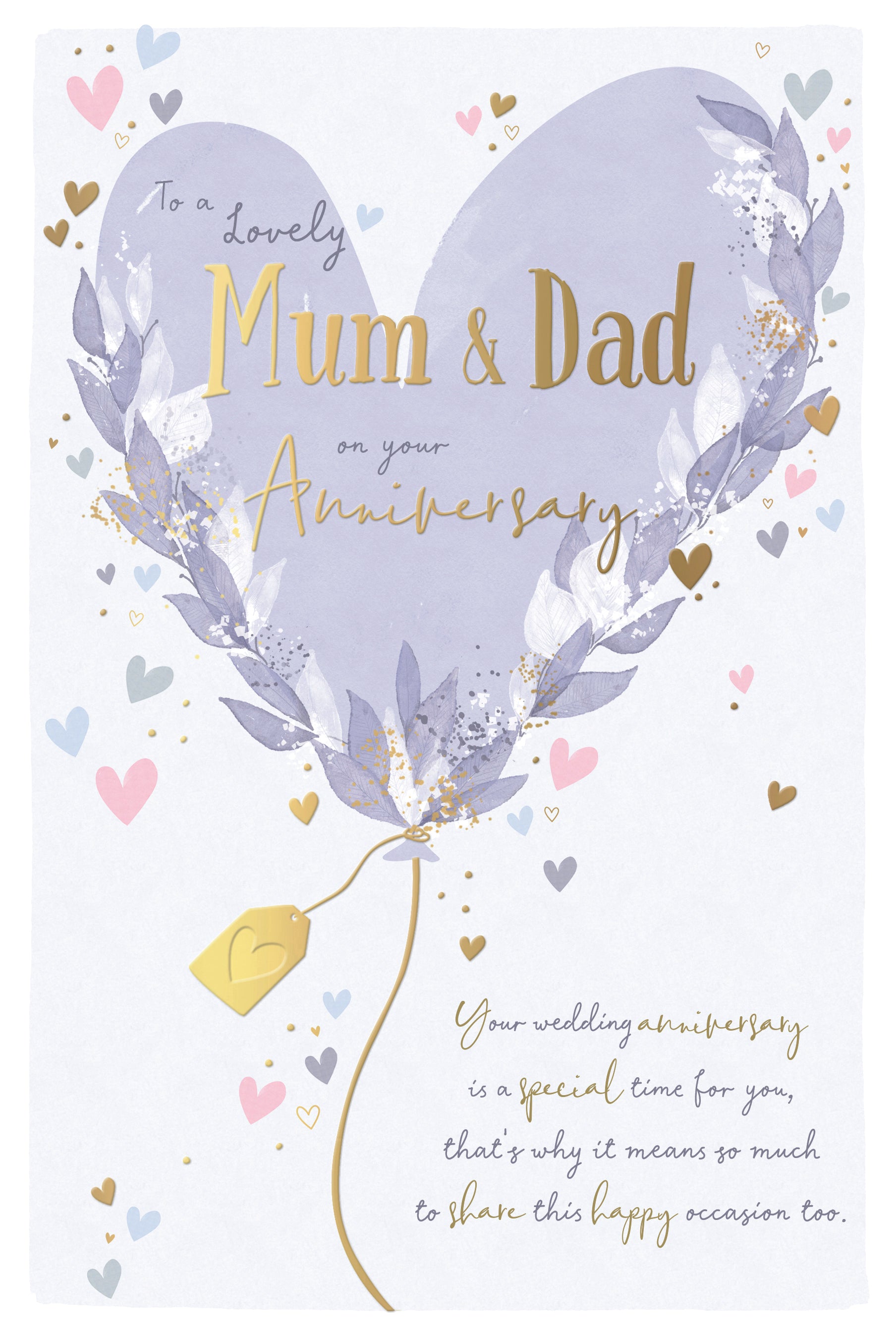 Mum And Dad Anniversary Luxury Greeting Card By Wishing Well Studios, 6 X 9 Inches