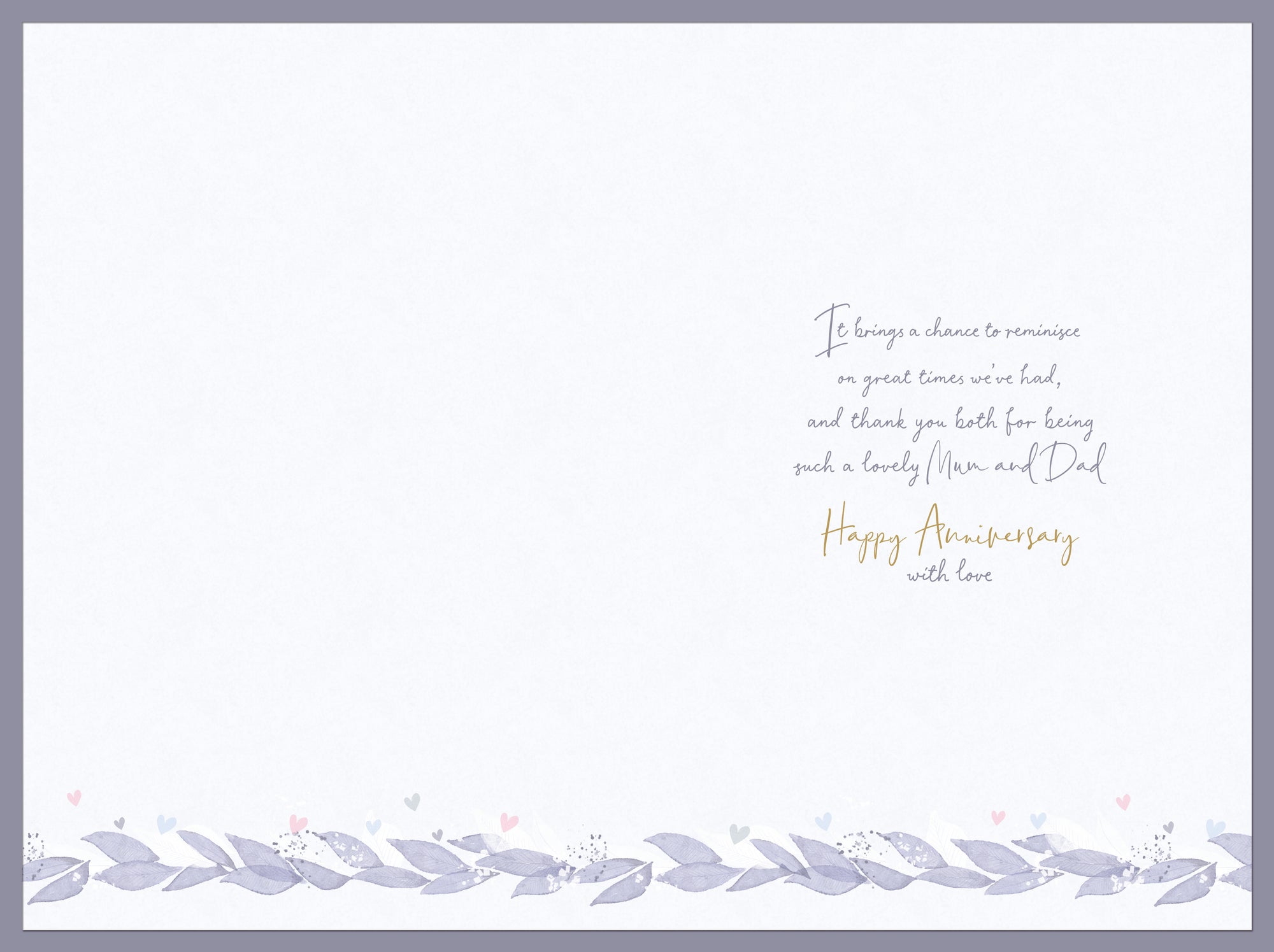 Mum And Dad Anniversary Luxury Greeting Card By Wishing Well Studios, 6 X 9 Inches