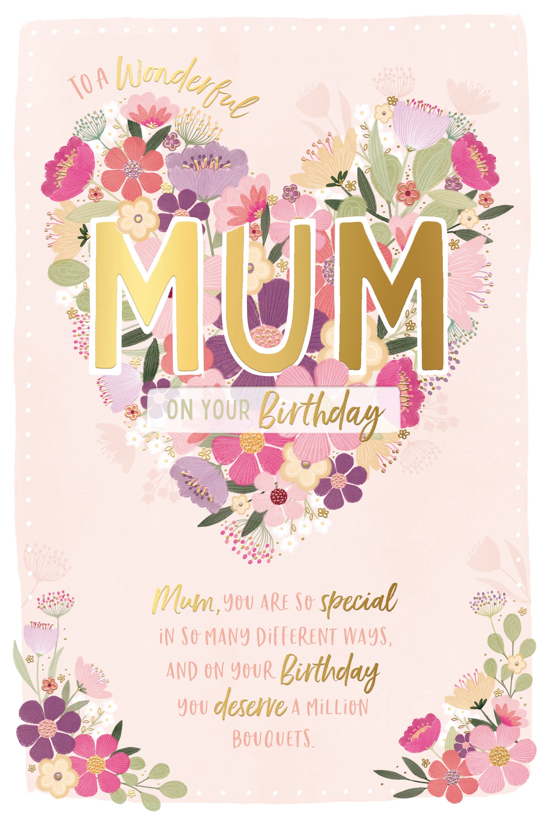 Wishing Well Wonderful Mum Luxury Birthday Card, 9 X 6 Inches