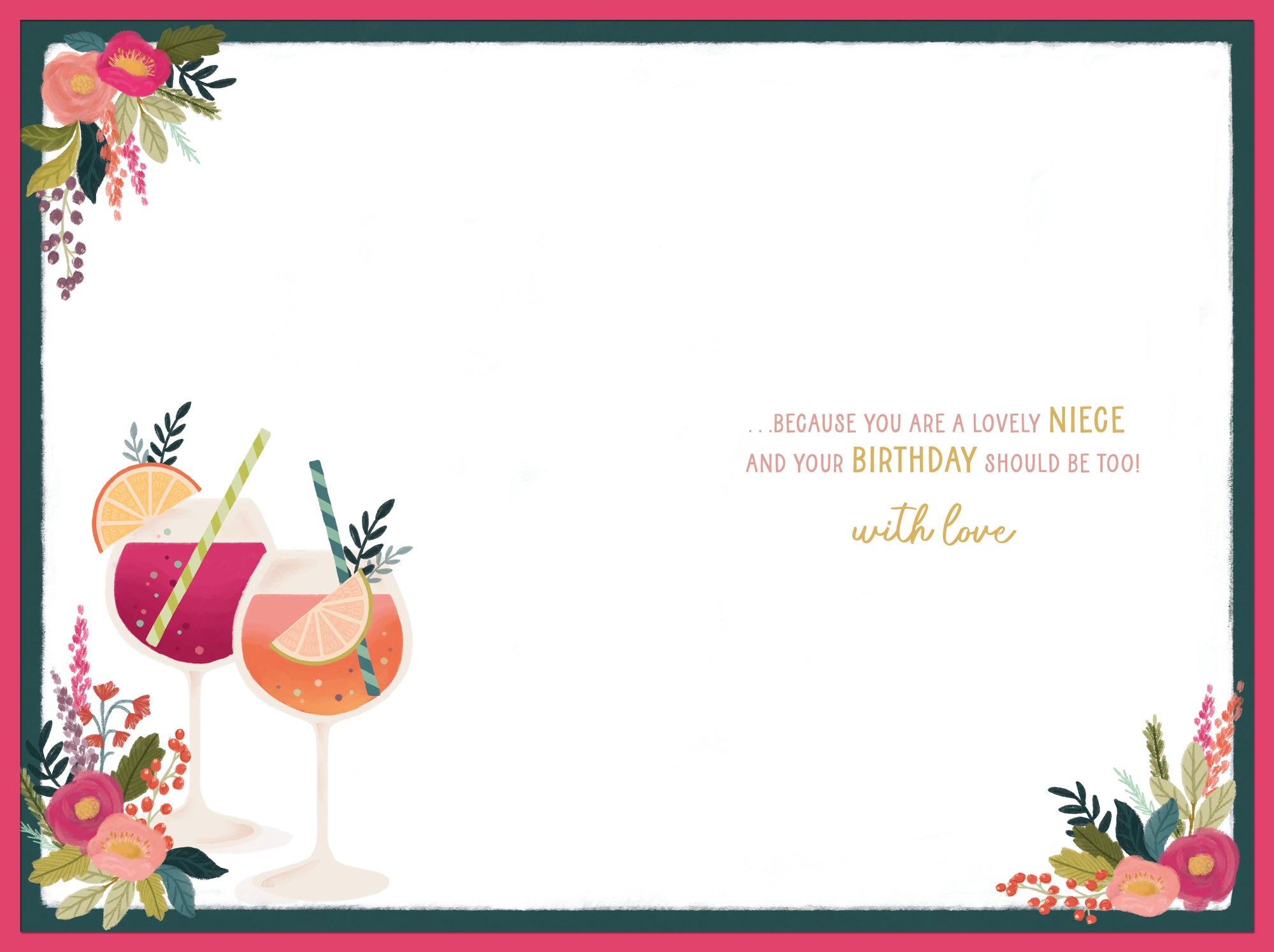 Lovely Niece Stylish Birthday Card by Wishing Well, 6 X 9 Inches