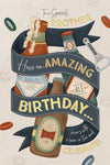 Birthday Card 'To A Special Brother, Bottles Of Beer Design With Luxury Foil Detail By Wishing Well Studios, Size 6 X 9 Inches