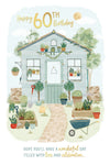 Luxury Gold Foil Happy 60th Birthday Greeting Card by Wishing Well, 6 X 9 Inches