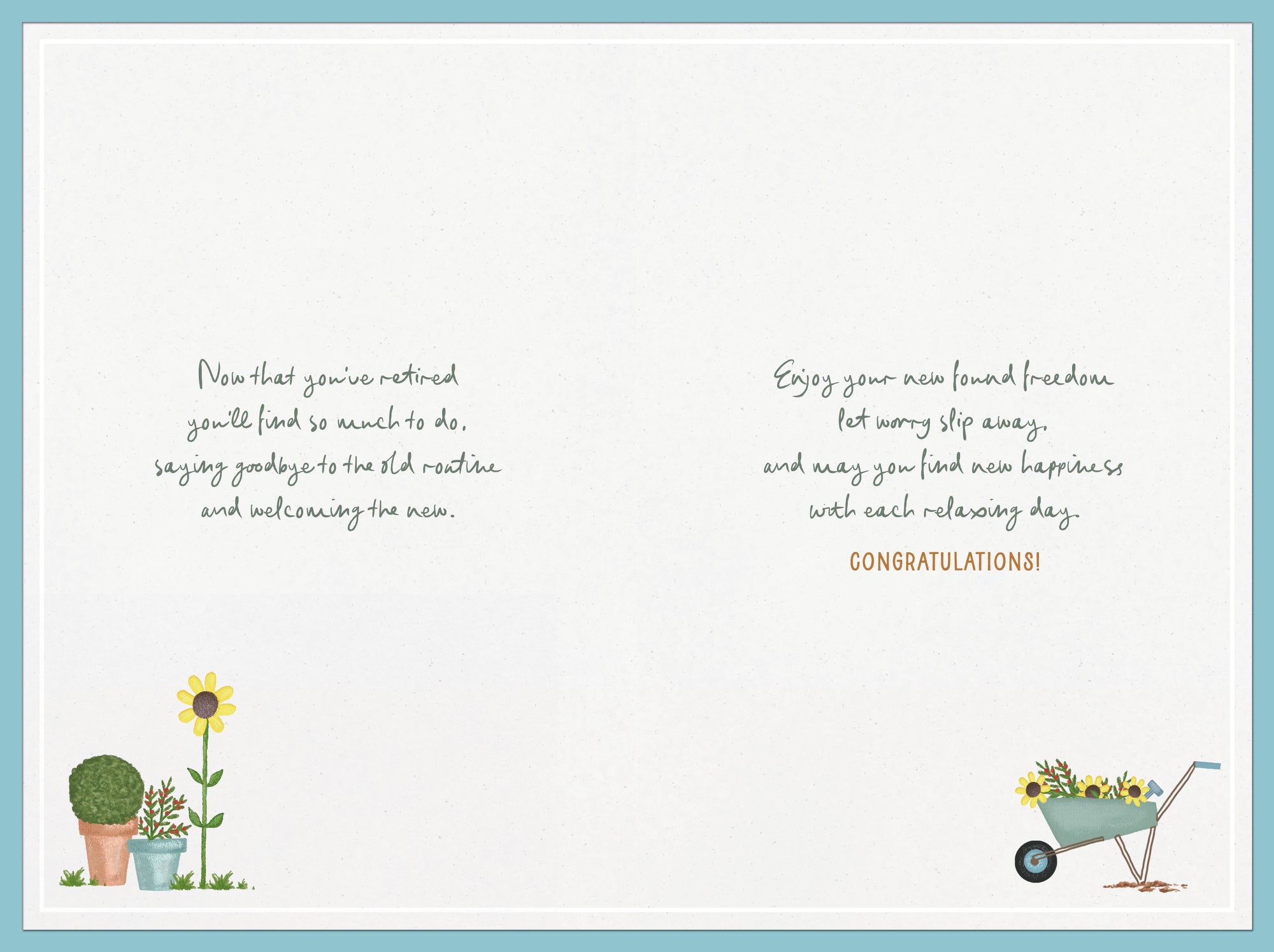 Luxury Gold Foil 'Happy Retirement' Greeting Card by Wishing Well, 6 X 9 Inches