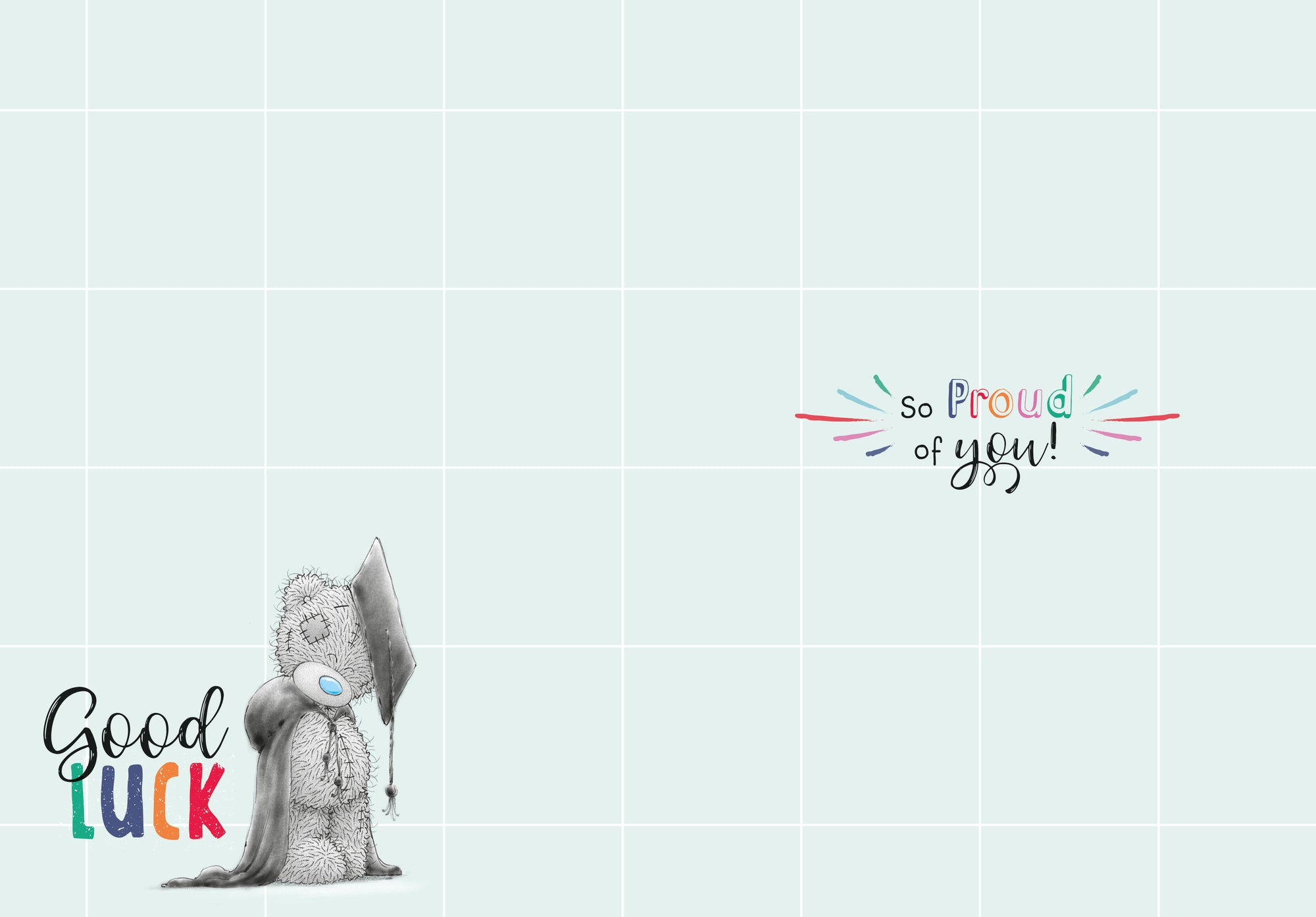 Me to You Tatty Teddy Good Luck At University Greeting Card 5x7ins - Official Collection