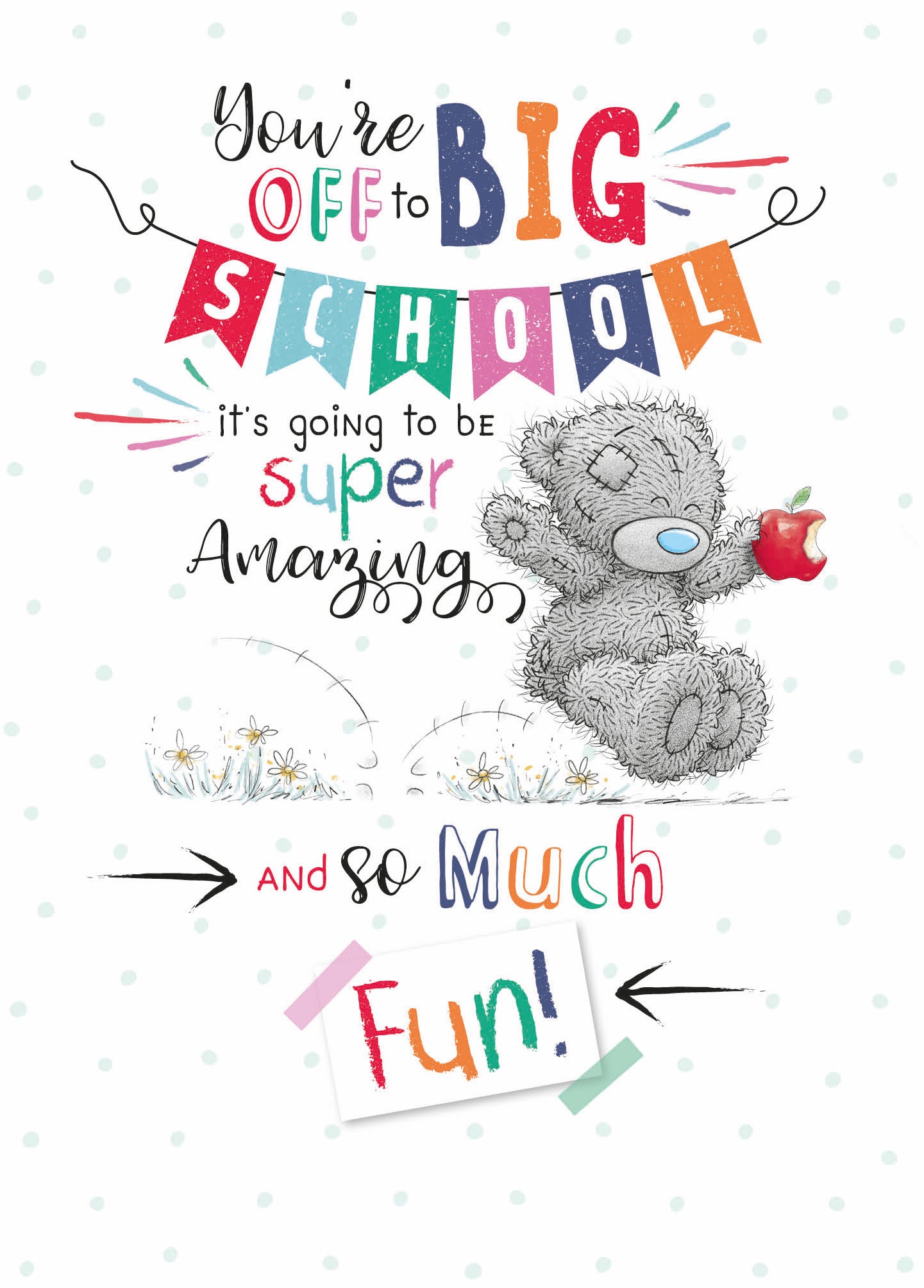 Me To You Tatty Teddy 'Off to Big School' Greeting Card 5x7ins ins - Official Collection