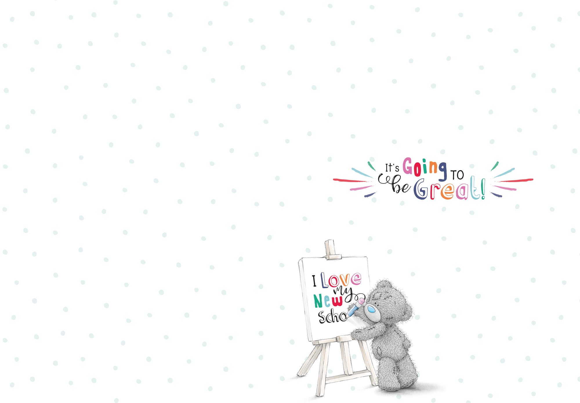 Me To You Tatty Teddy 'Off to Big School' Greeting Card 5x7ins - Official Collection