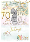 Me to You Tatty Teddy Cute 70th Birthday Card, Bear With Lanterns -  5 x 7
