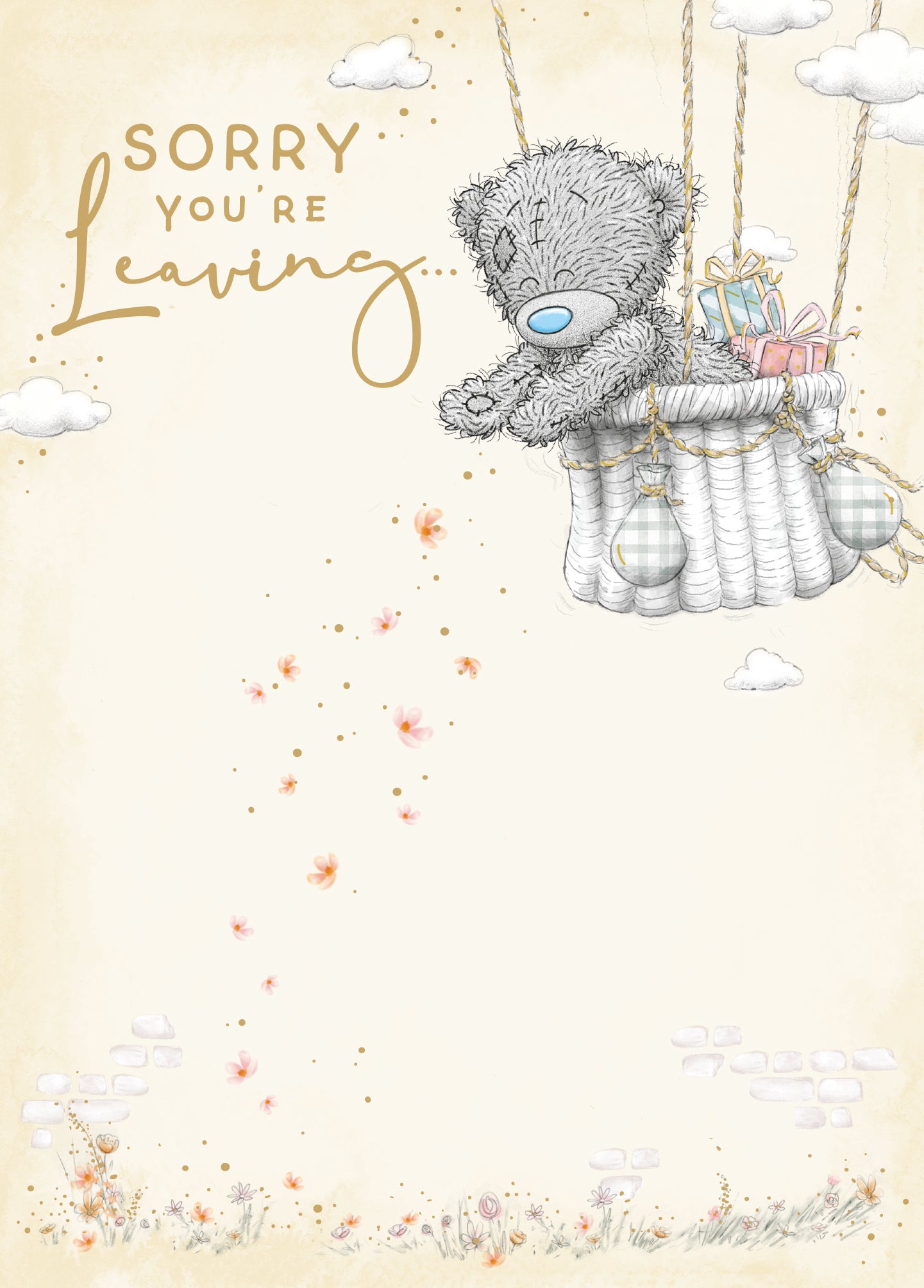Me to You Tatty Teddy Sorry You're Leaving Greeting Card 5 x 7 Inches (12 x 17 Cms) - Official Collection