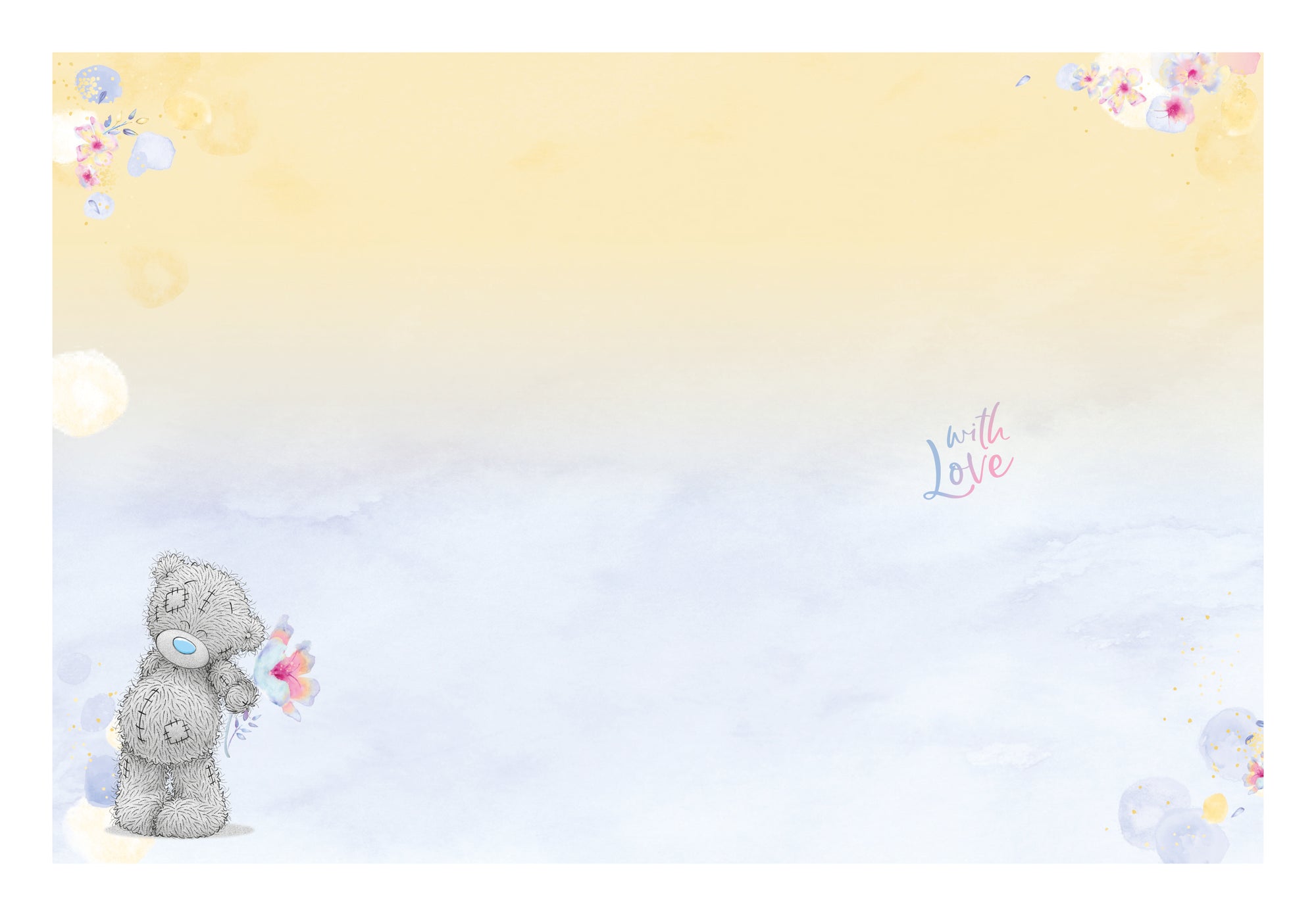 Me to You Tatty Teddy Thank You Greeting Card 5 x 7 Inches - Official Collection