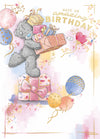 Me To You Tatty Teddy Cute Birthday Card For Friends Or Family, Tatty Teddy Holding Presents 12.7 X 22.8 cm - Official Collection
