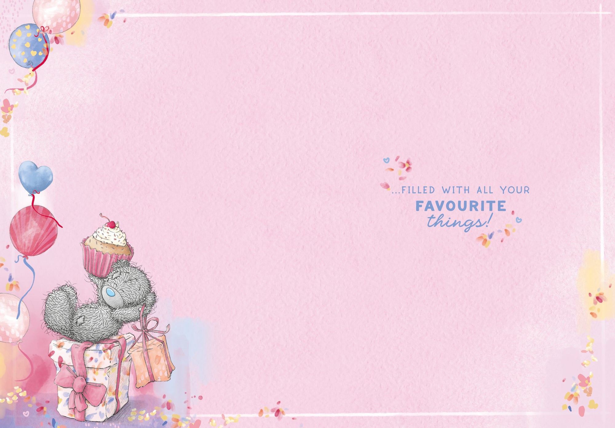 Me To You Tatty Teddy Cute Birthday Card For Friends Or Family, Tatty Teddy Holding Presents 12.7 X 22.8 cm - Official Collection