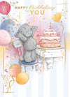 Me To You Tatty Teddy Cute Birthday Card  For Friends Or Family, Tatty Teddy With A Large Birthday Cake 12.7 X 22.8 cm - Official Collection