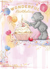 Me To You Tatty Teddy Cute Birthday Card  For Friends Or Family, Tatty Teddy Lighting Candle On Cake 12.7 X 22.8 cm - Official Collection