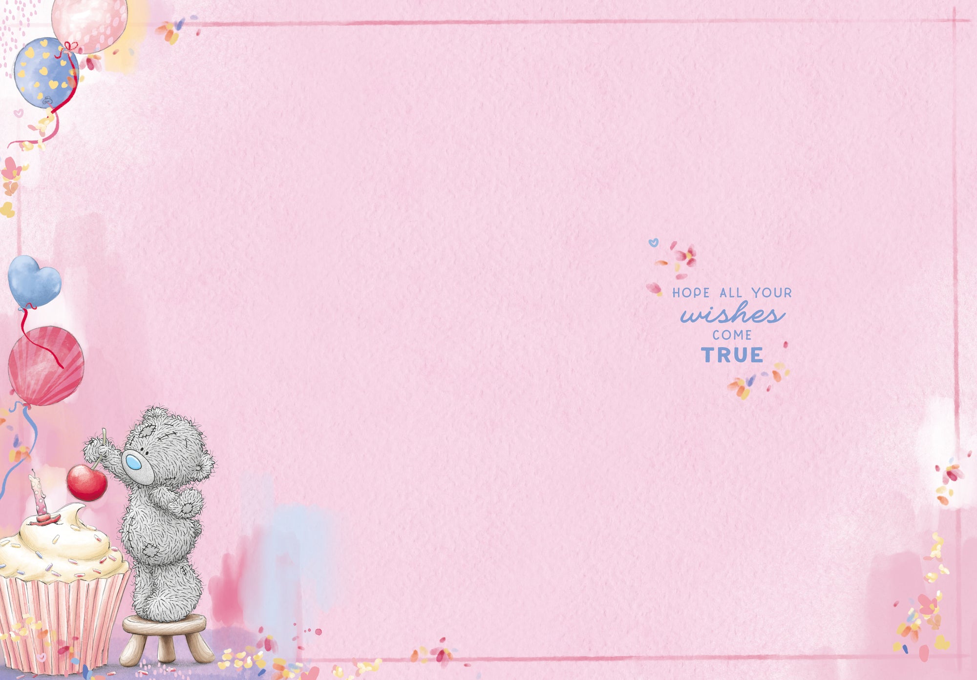 Me To You Tatty Teddy Cute Birthday Card  For Friends Or Family, Tatty Teddy Lighting Candle On Cake 12.7 X 22.8 cm - Official Collection
