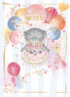 Me To You Tatty Teddy Cute Birthday Card  For Friends Or Family, Tatty Teddy Sat At Table With Birthday Cake, Blank Inside, 12.7 X 22.8 cm - Official Collection
