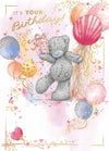 Me To You Tatty Teddy Cute Birthday Card For Special Friends Or Family, Tatty Teddy With Gift and Ballons, Blank Inside, 12.7 X 22.8 cm - Official Collection