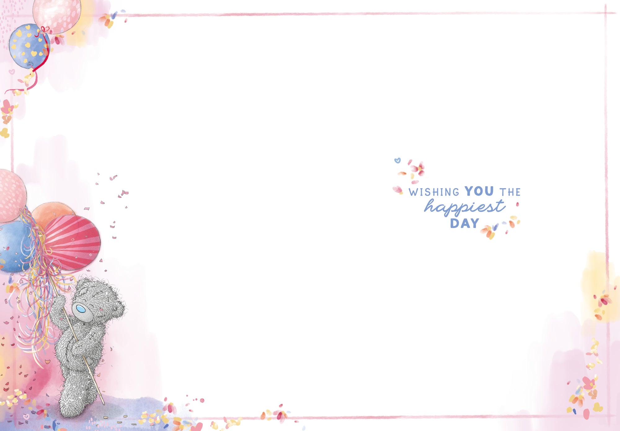 Me To You Tatty Teddy Cute Birthday Card For Special Friends Or Family, Tatty Teddy With Gift and Ballons, Blank Inside, 12.7 X 22.8 cm - Official Collection