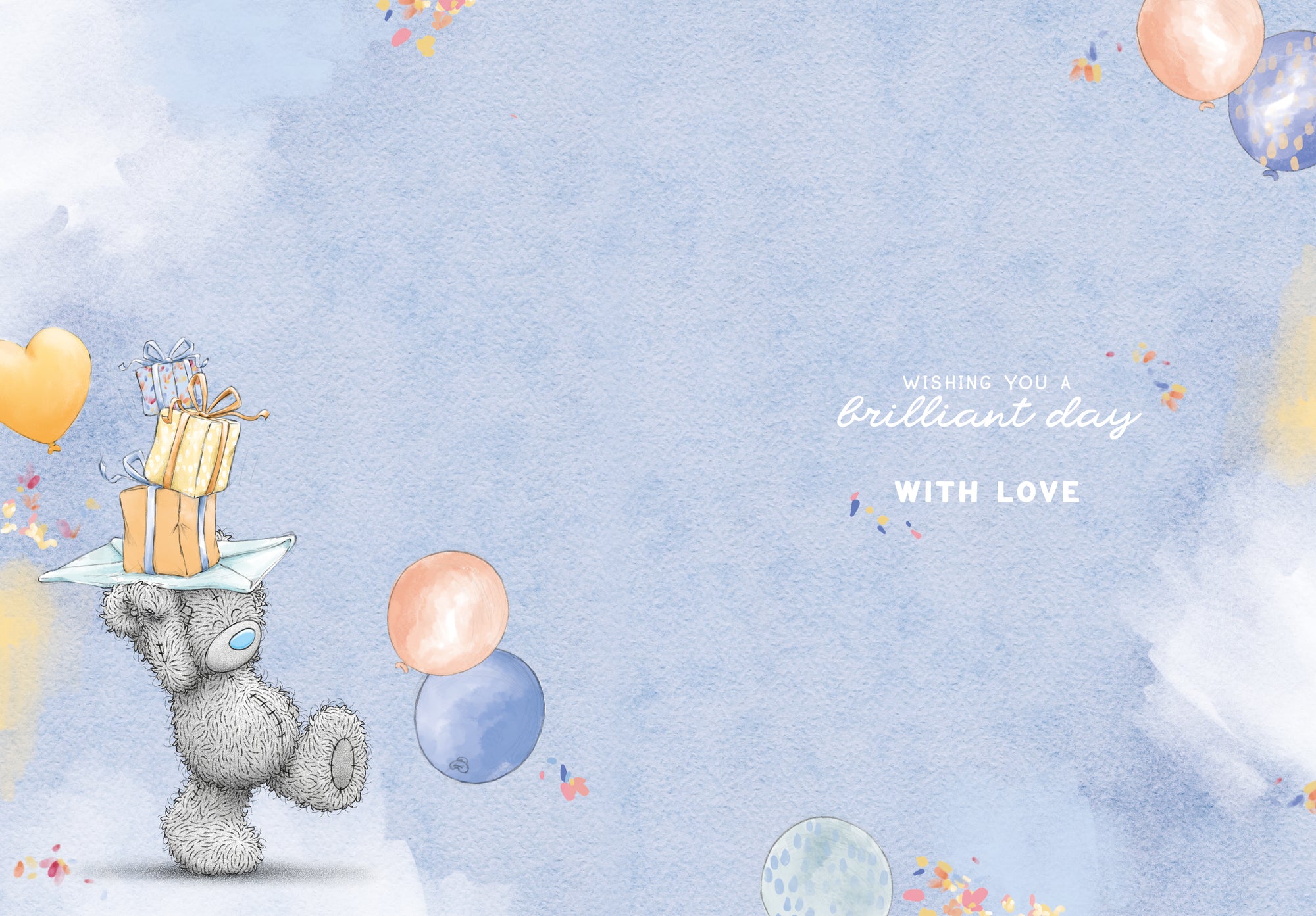 Me To You Tatty Teddy Amazing Uncle Balloons And Gift Luxury Gold Foil Birthday Card, 5 X 7 inches - Offical Collection