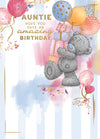 Me to You Tatty Teddy 'To An Amazing Auntie' Bear With Gifts Luxury Gold Foil Birthday Card, 6 X 9 Inches - Official Collection