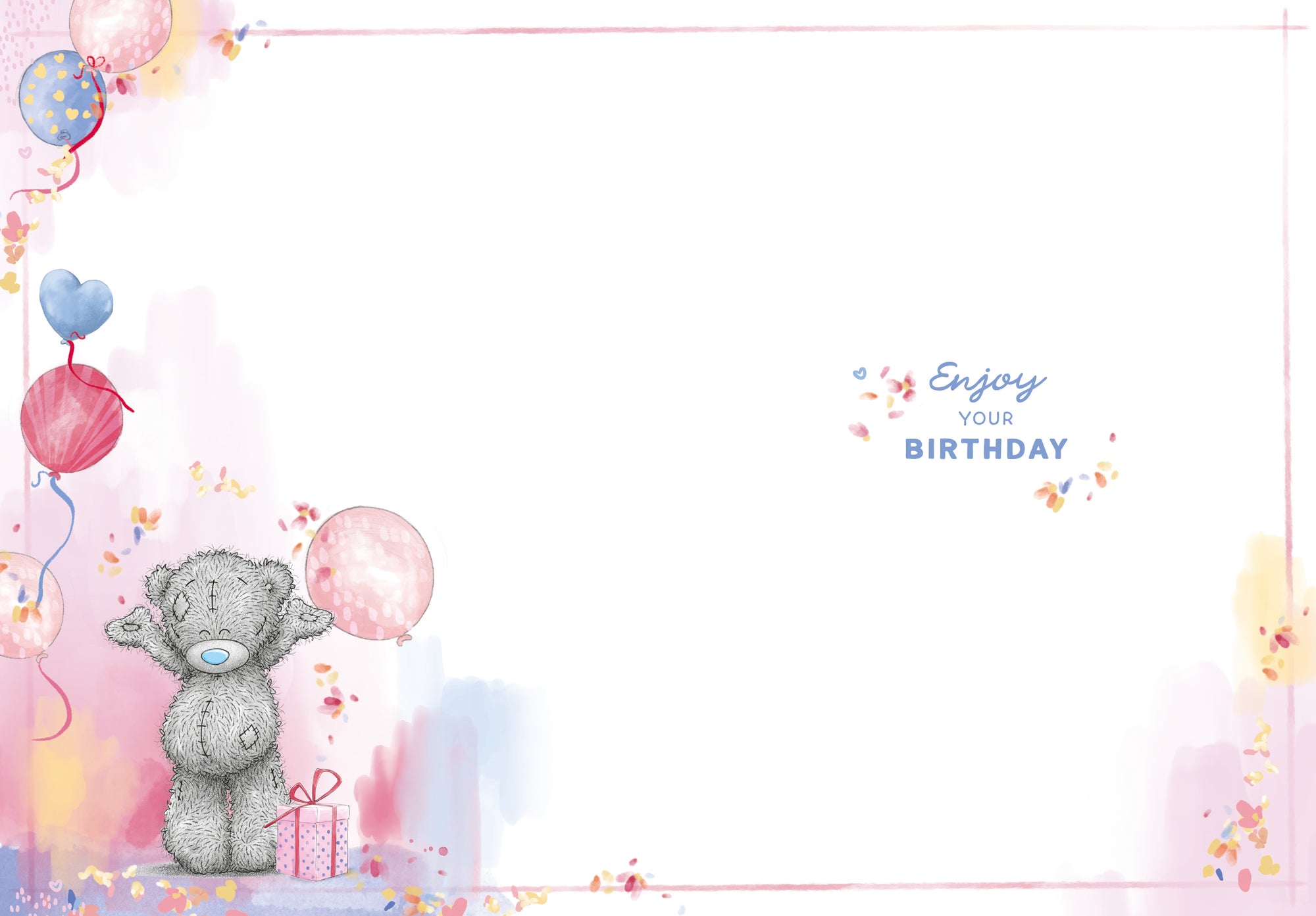 Me To You Tatty Teddy Aunty Bear With Balloons Luxury Gold Foil Birthday Card, 6 X 9 Inches - Official Collection