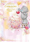 Me To You Tatty Teddy Cousin Bear With Cupcake Luxury Gold Foil Birthday Card, 5 X 7 Inches - Official Collection
