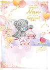 Me to You Tatty Teddy 'For My Lovely Nan' Bear With Cupcake Luxury Gold Foil Birthday Card, 6 X 9 Inches - Official Collection