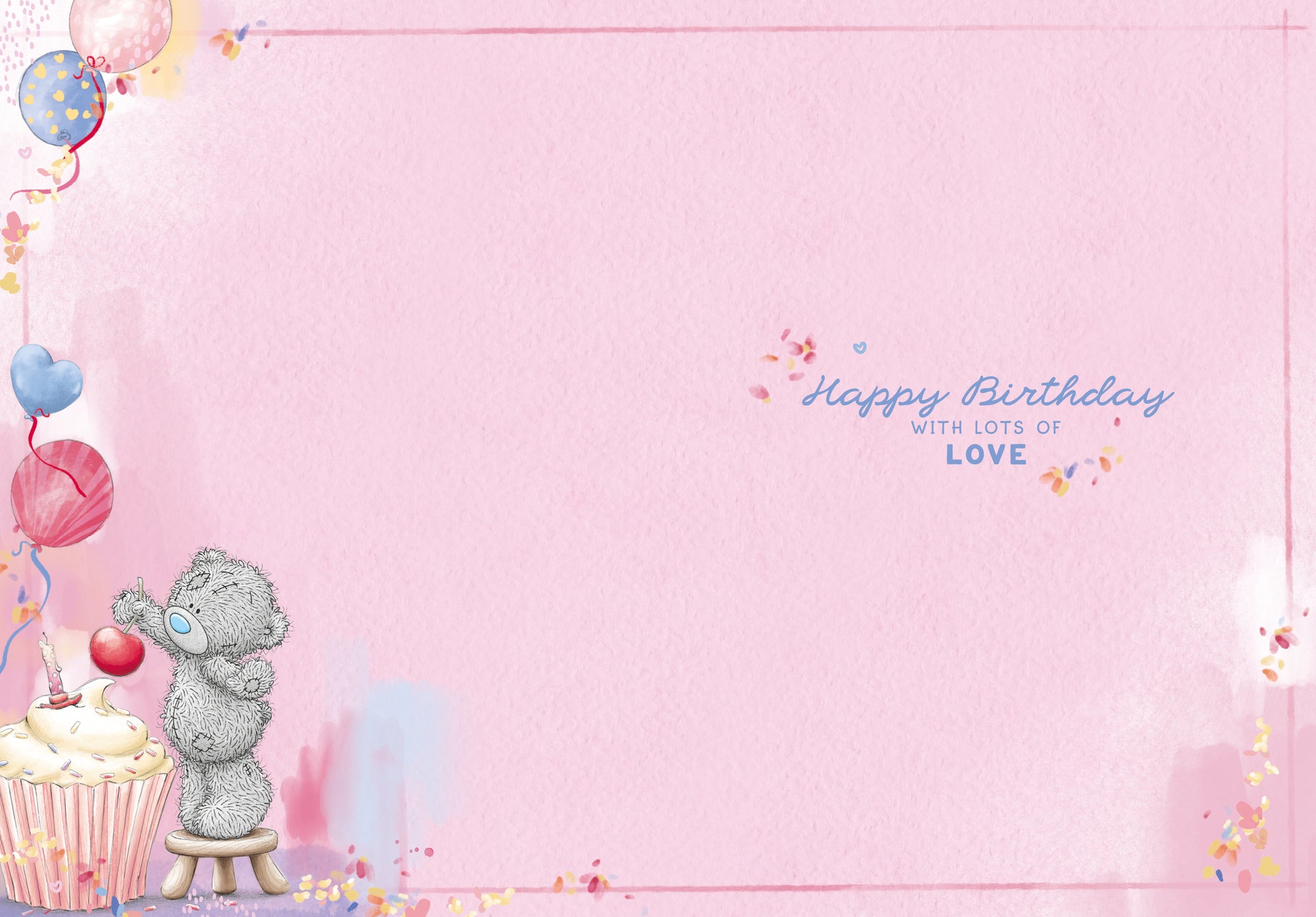 Me to You Tatty Teddy 'For My Lovely Nan' Bear With Cupcake Luxury Gold Foil Birthday Card, 6 X 9 Inches - Official Collection