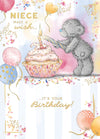 Me To You Tatty Teddy Niece Bear With Cupcake Luxury Gold Foil Birthday Card, 5 X 7 Inches - Official Collection