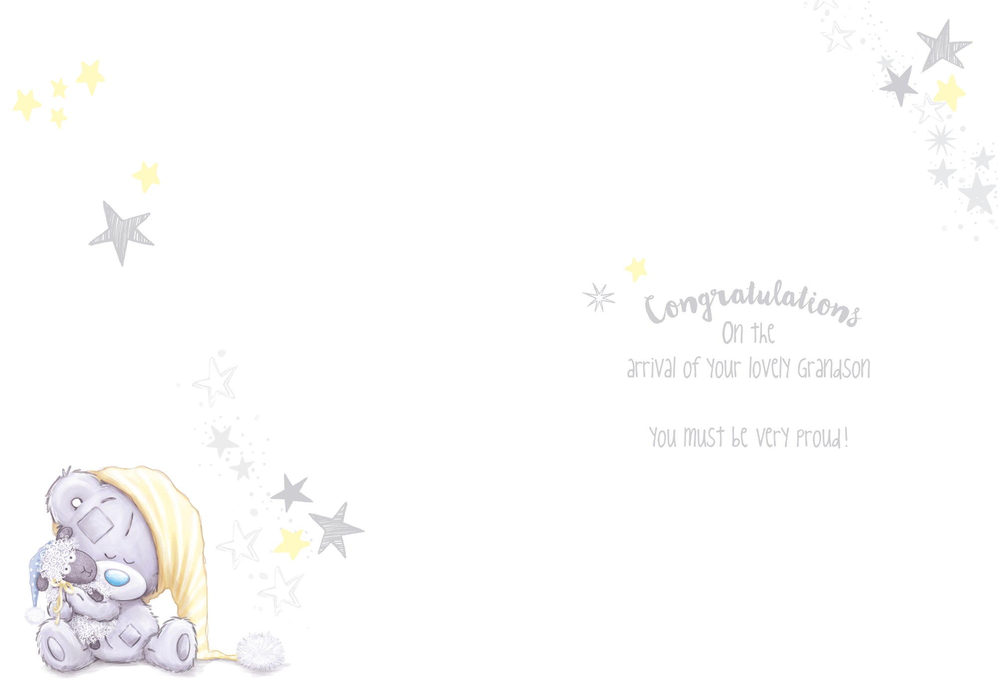 Tiny Tatty Teddy 'A Beautiful New Grandson' Card