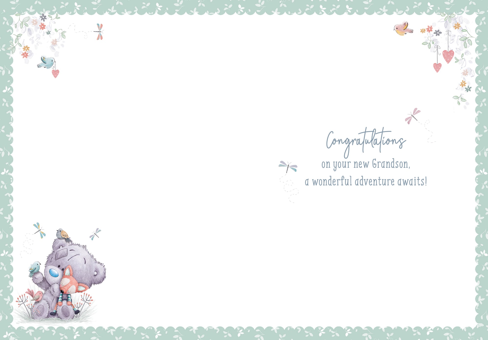 Me to You Tiny Tatty Teddy Grandson Birth Congratulations Card For New Grandparents 5 x 7 inches - Official Collection