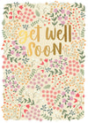 Luxury Gold Foil 'Get Well Soon' Greeting Card by Wishing Well, 5 X 7 Inches