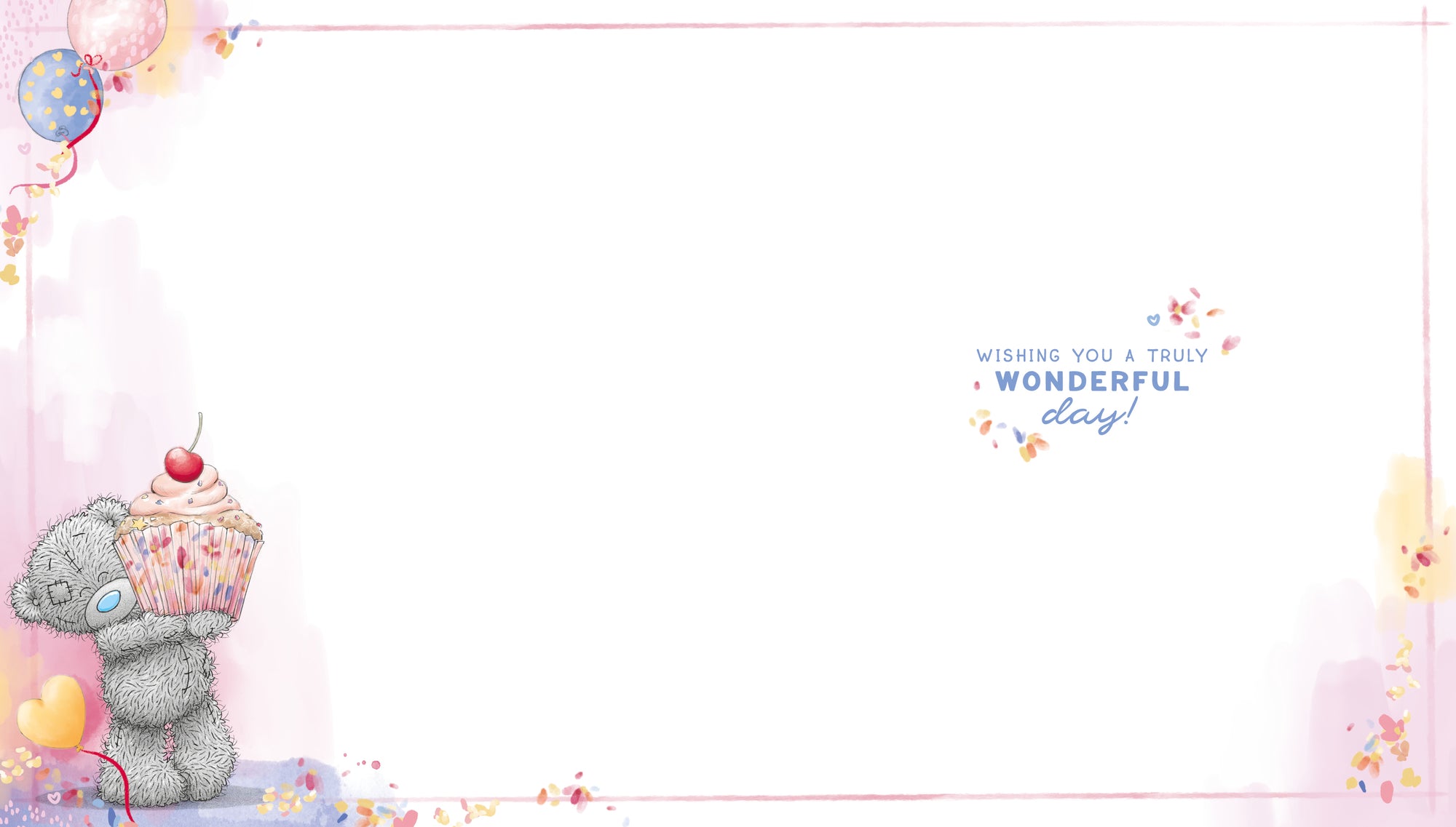 Me To You Tatty Teddy Cute Birthday Card For Friends Or Family, Tatty Teddy Putting Cherry On Cake 12.7 X 15.2 cm - Official Collection