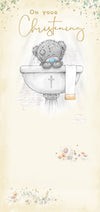 Me to You Tatty Teddy Cute Christening Card With Gold Foil Detail 4x8 inches - Official Collection