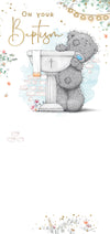 Me to You Tatty Teddy Cute Baptism Card With Gold Foil Detail 4x8 inches - Official Collection