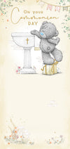 Me to You Tatty Teddy First Communion Card With Gold Foil Detail 4x8 inches - Official Collection