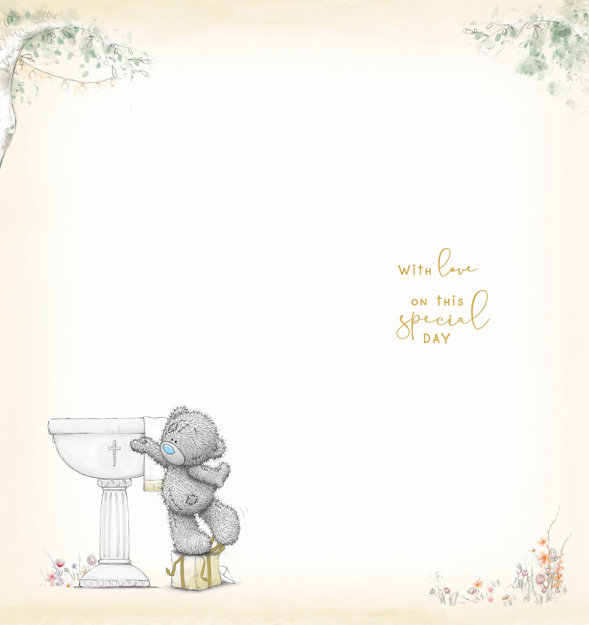Me to You Tatty Teddy Cute Confirmation Card With Gold Foil Detail 4x8 inches - Official Collection