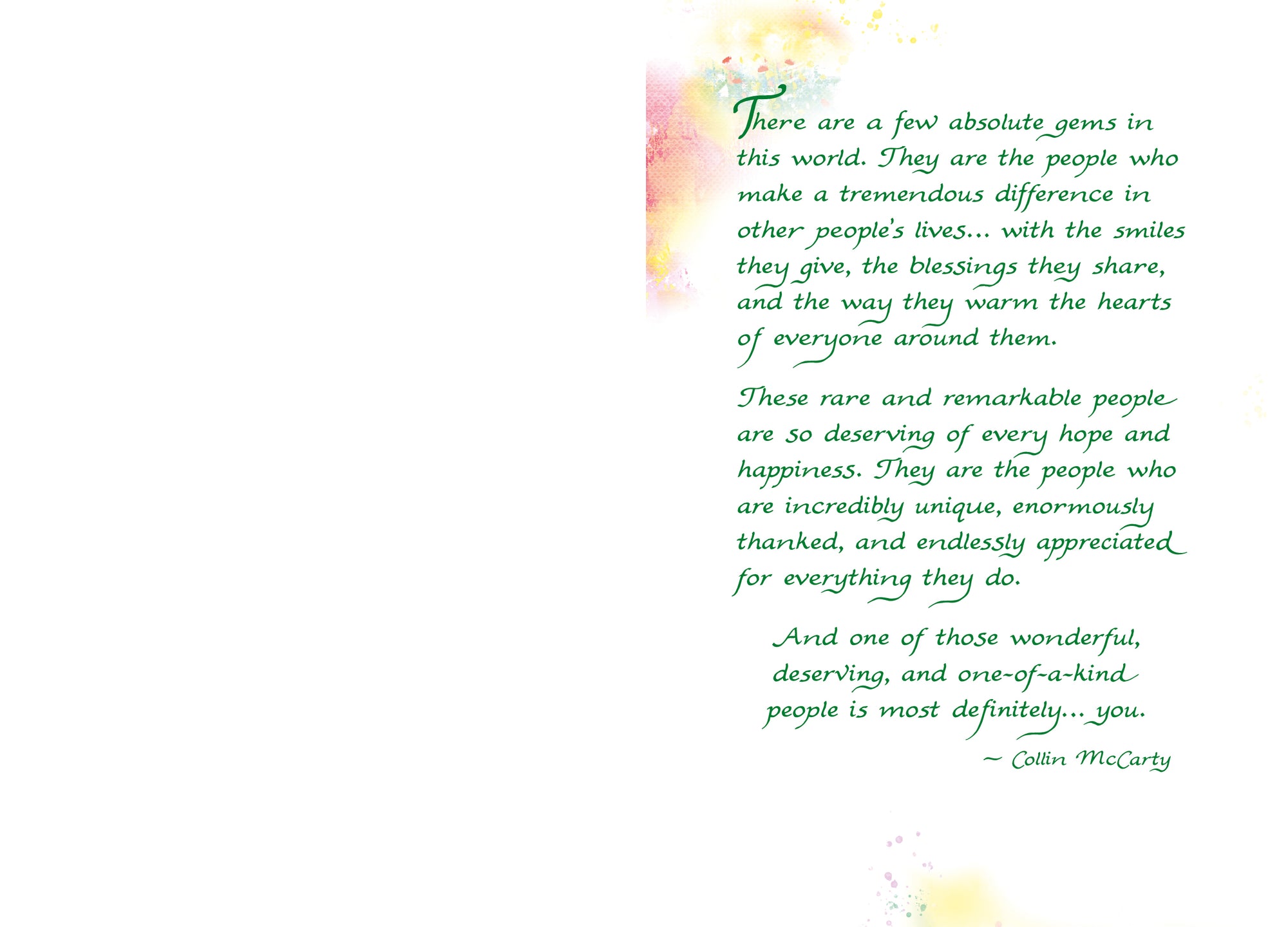 Luxury Fold Out Keepsake Thank You Card 'You Are Enormously Thanked' - Unique Expressive Art Card With Original Verse 5 x 7 Inches (12 x 17 Cms)