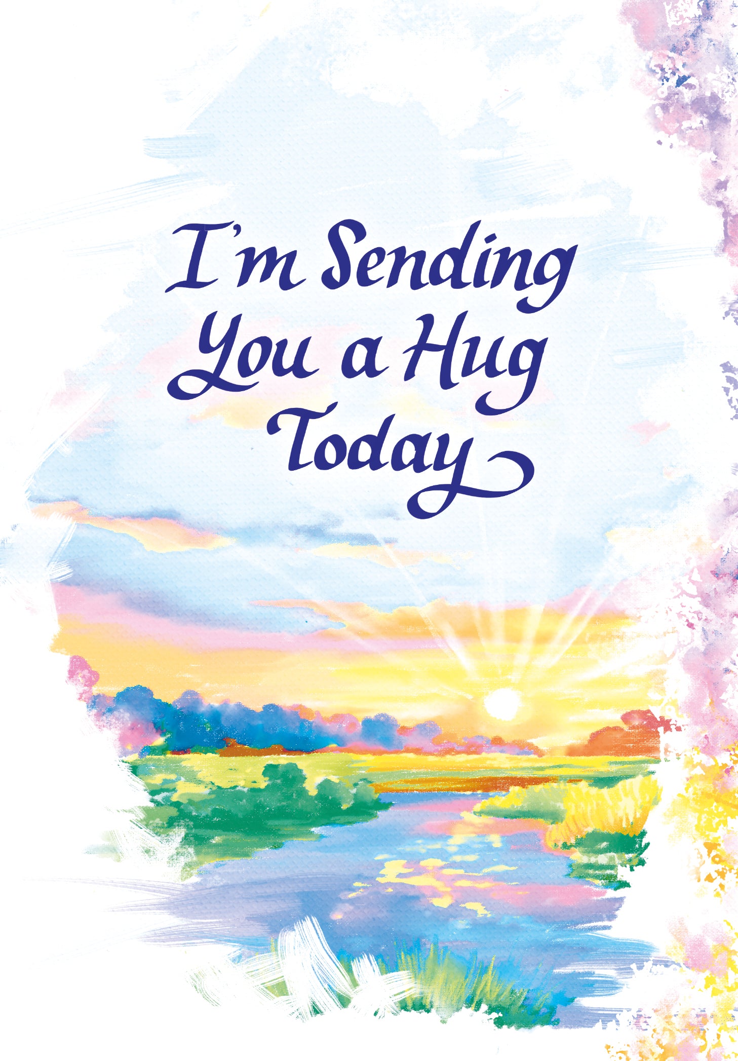 Luxury Fold Out Keepsake 'I'm Sending You A Hug Today' Thinking Of You Card - Unique Expressive Art Card With Original Verse 5 x 7 Inches (12 x 17 Cms)