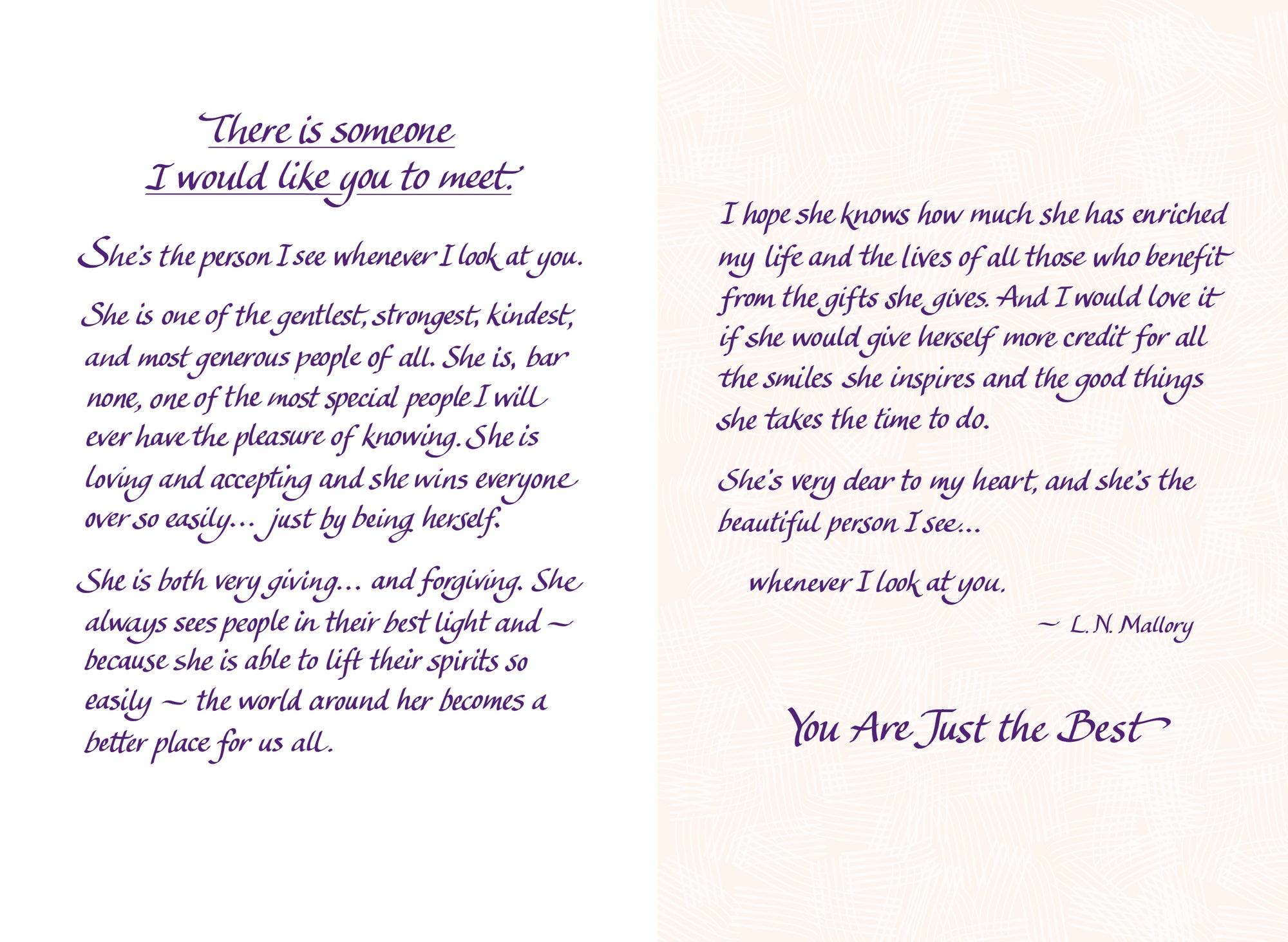 Luxury Fold Out Keepsake Greeting Card For Someone Wonderful - Unique Expressive Art Card With Original Verse 5 x 7 Inches (12 x 17 Cms)