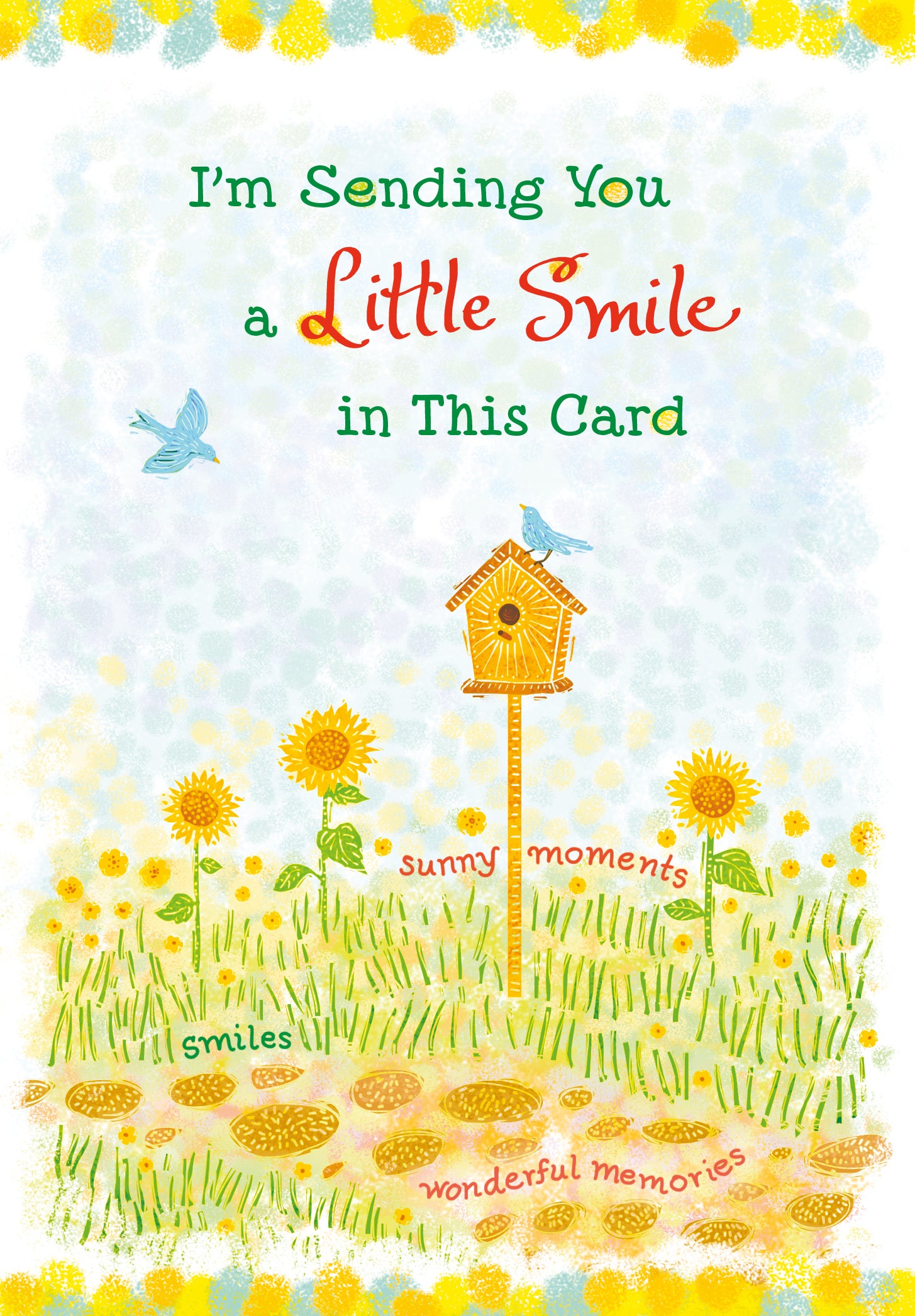 Luxury Fold Out Keepsake 'I'm Sending You A Little Smile' Uplifting Greeting Card - Unique Expressive Art Card With Original Verse 5 x 7 Inches (12 x 17 Cms)