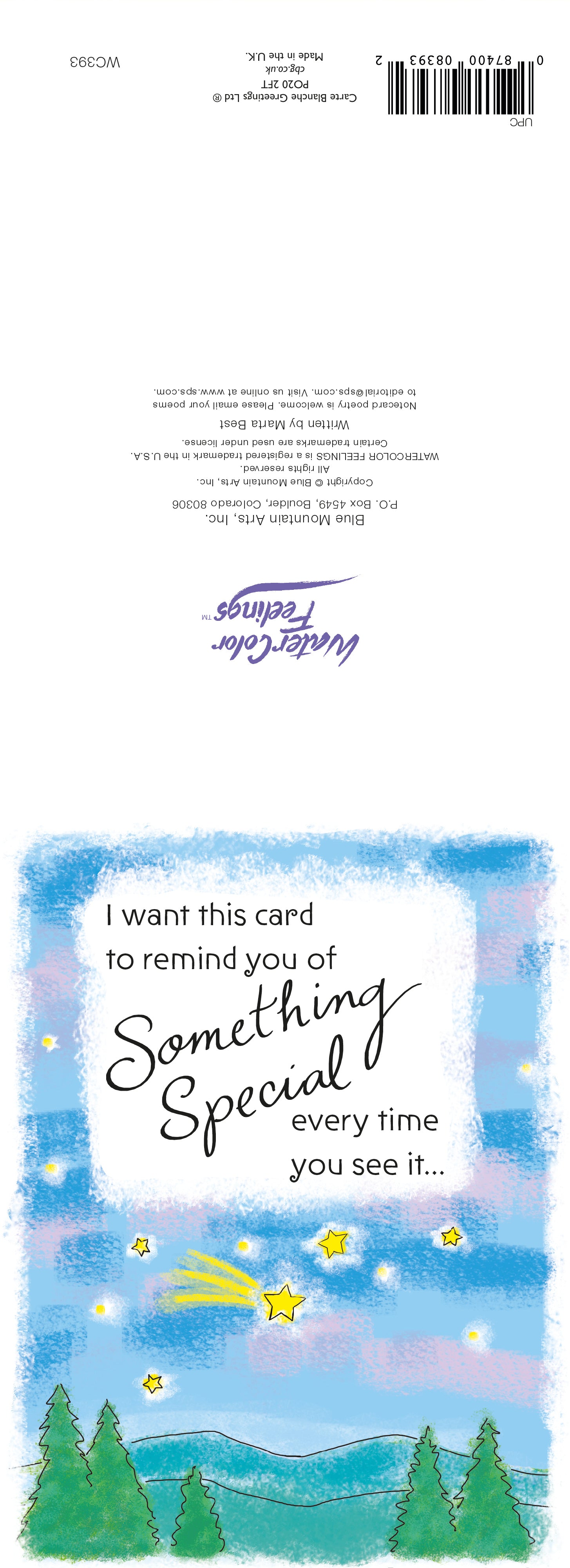 Uplifting Greeting Card For Someone Special - Unique Expressive Art Card With Original Verse 5 x 7 Inches (12 x 17 Cms)