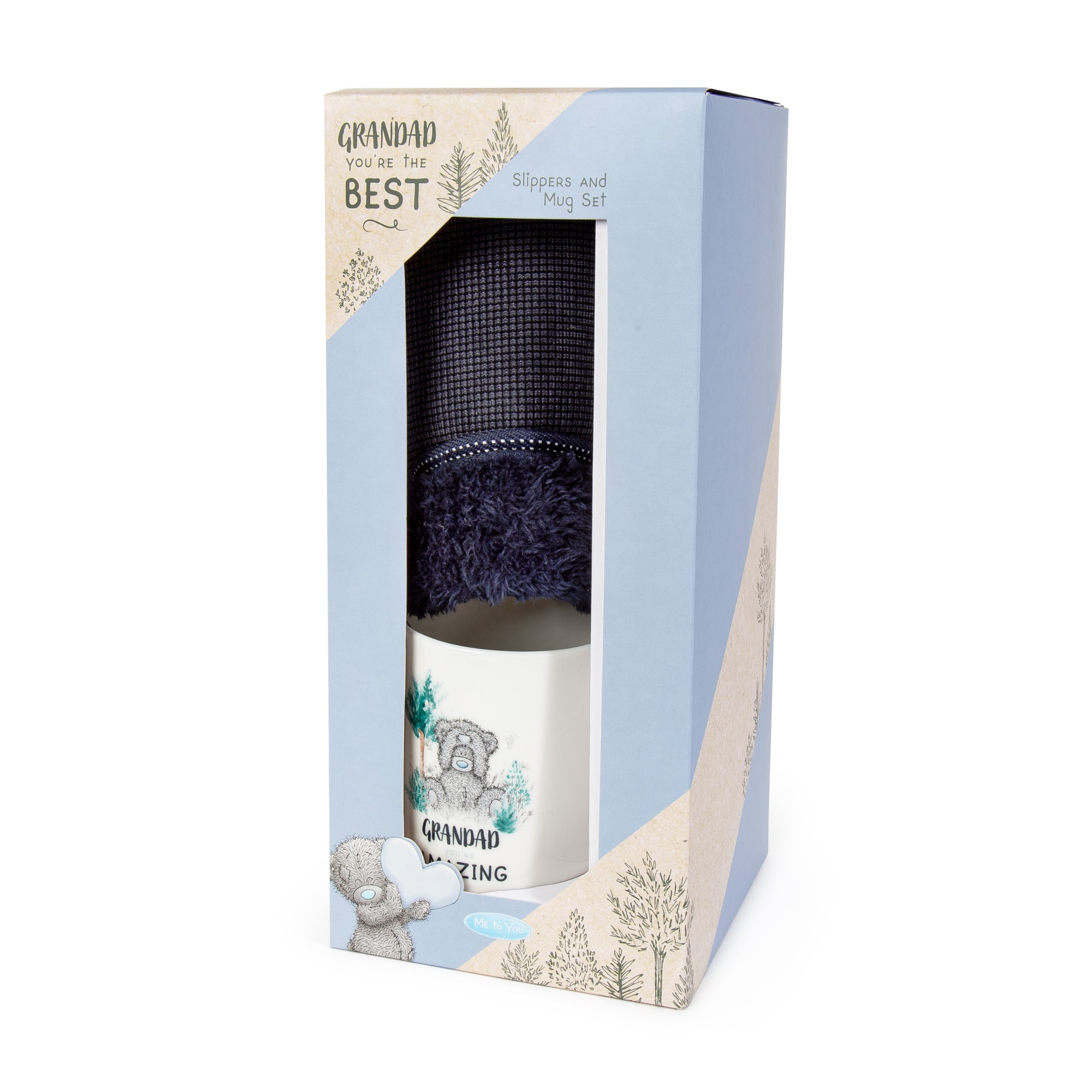 Me to You Best Grandad slippers and mug gift set