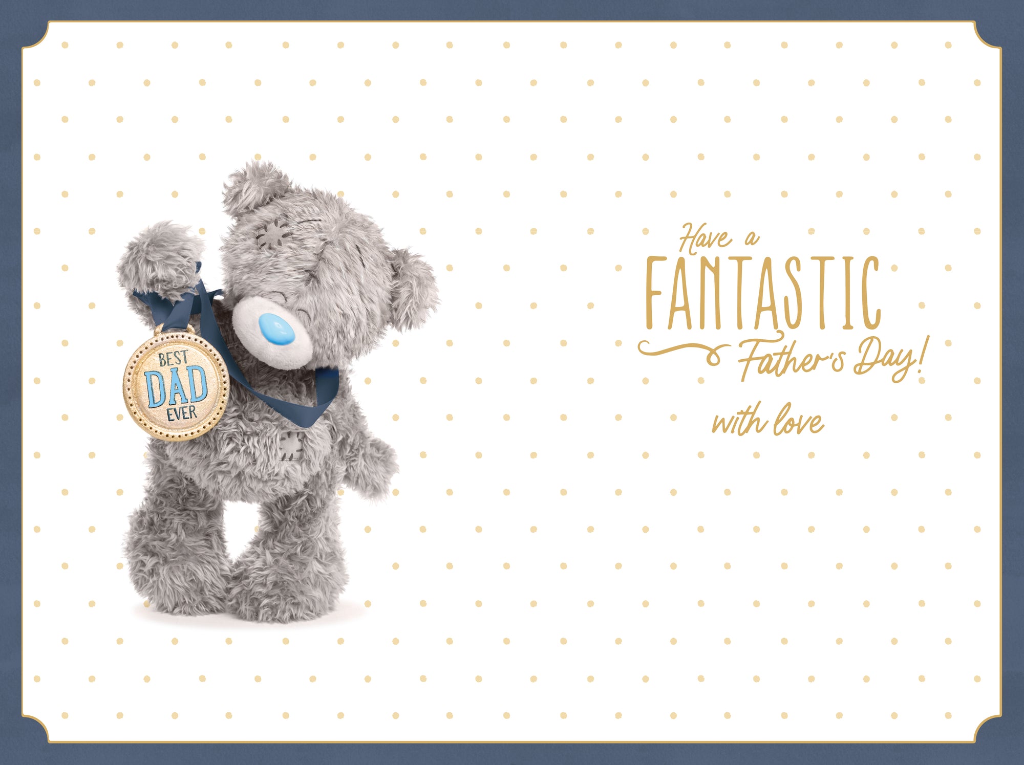Me to You Luxury Keepsake 3D Father's Day Card, Tatty Teddy With Medal