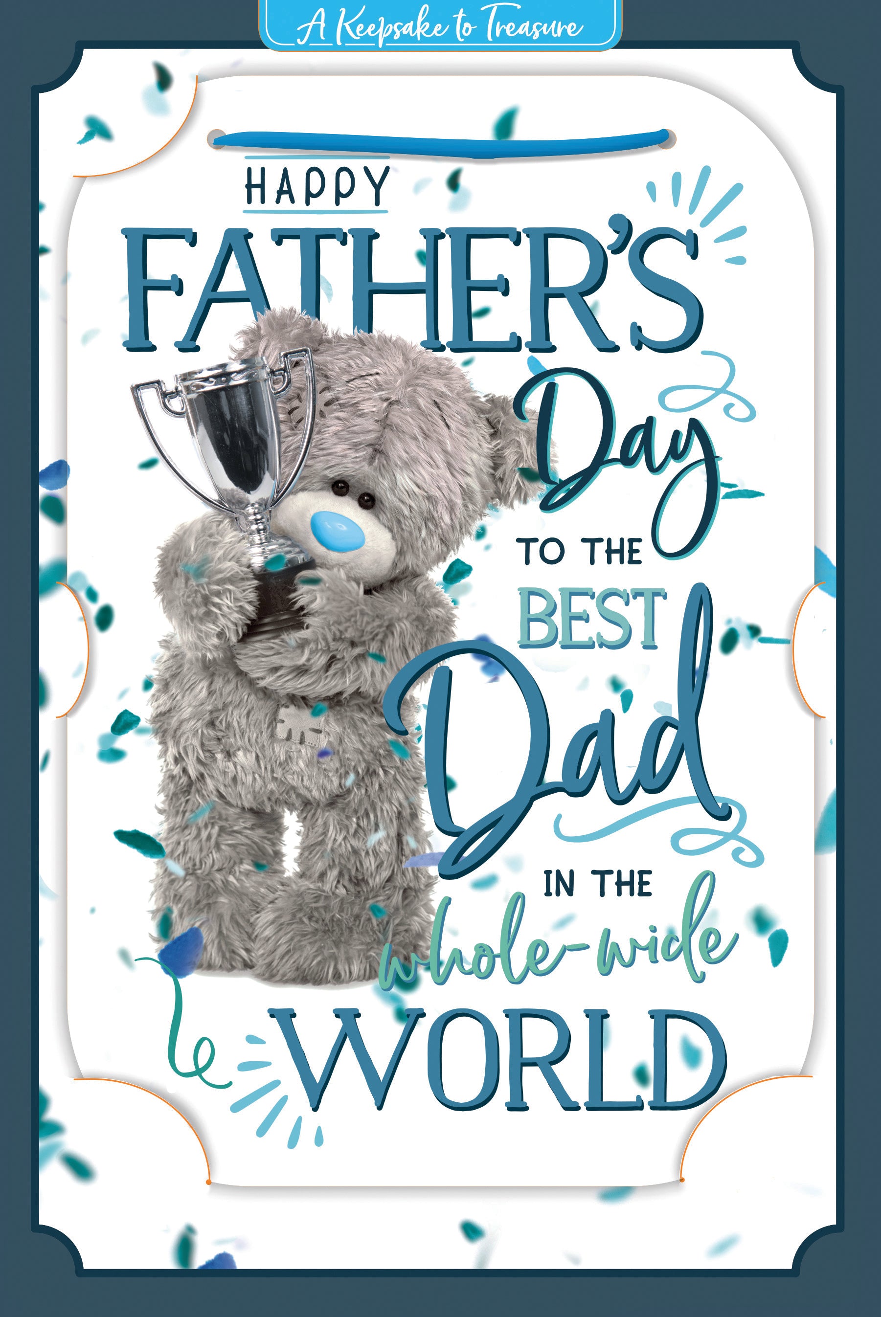 Me to You Luxury Keepsake 3D Father's Day Card, Tatty Teddy With Dad Trophy, 6 x 9 Inches - Official Collection