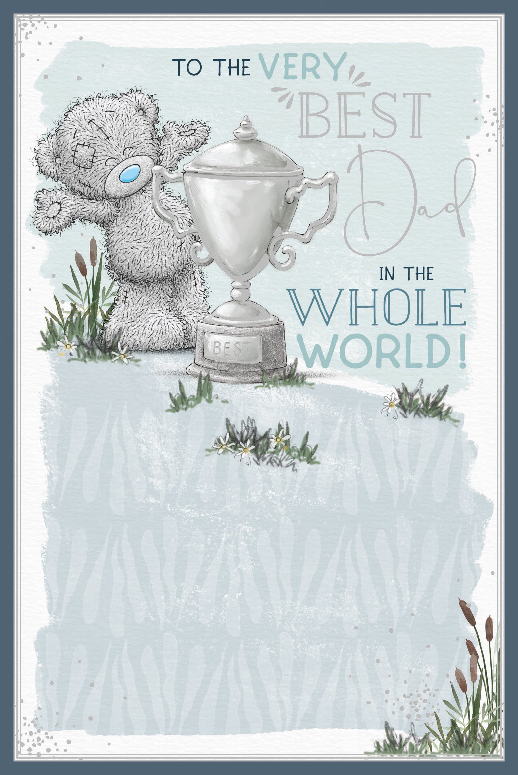 Me to You Tatty Teddy Father's Day Greeting Card, Tatty Teddy Bear With Trophy, 6 x 9 Inches - Official Collection