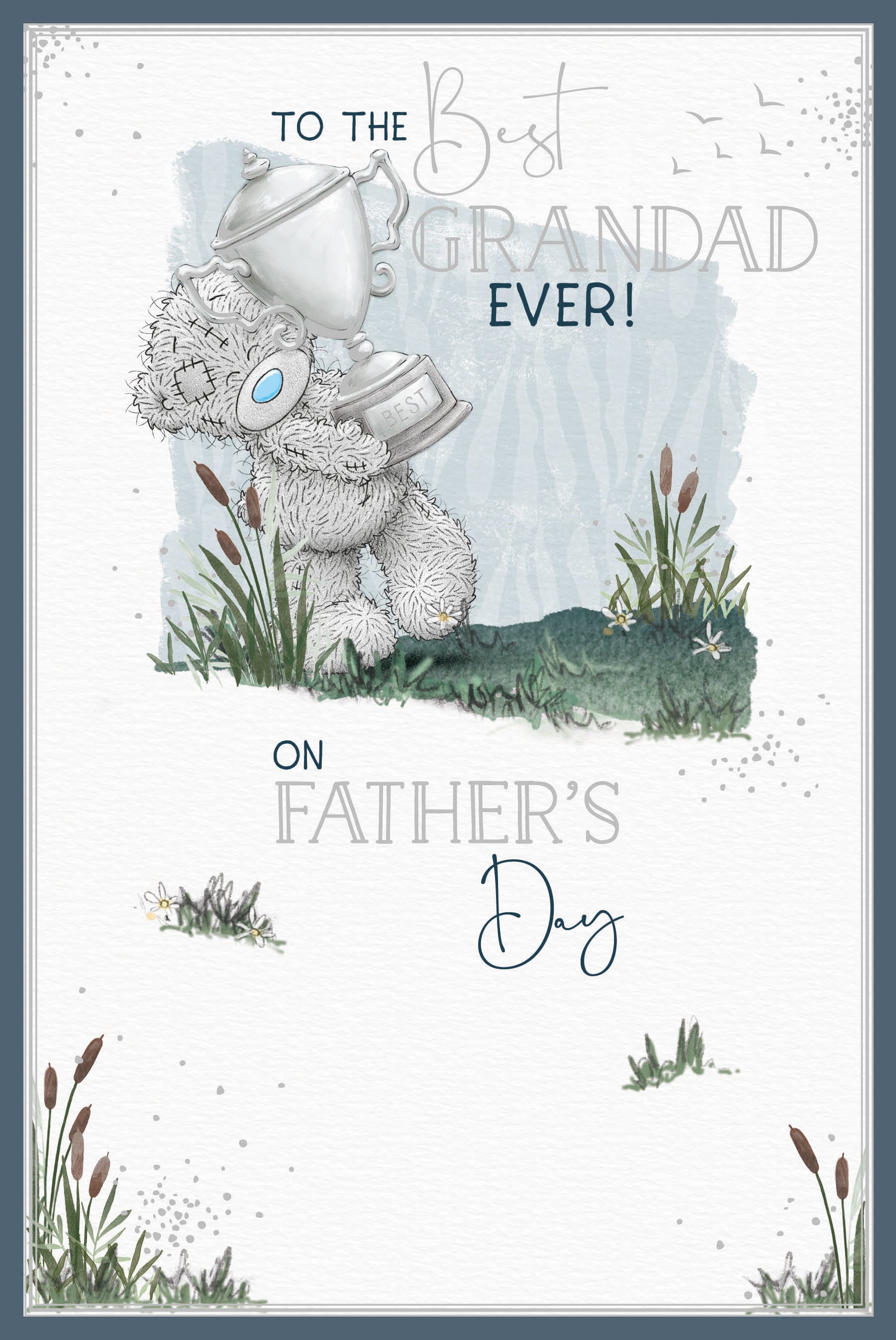 Me to You Tatty Teddy Grandad Father's Day Greeting Card, Tatty Teddy Bear With Best Trophy, 6x9 Inches - Official Collection