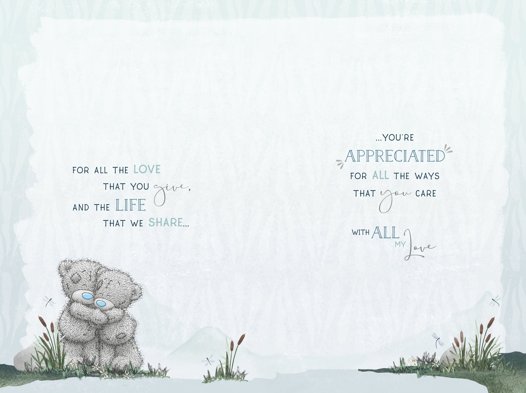 Me to You Tatty Teddy To The One I Love Father's Day Greeting Card, Two Tatty Teddy Bears Embracing Beside A Campfire, 6 x 9 Inches - Official Collection