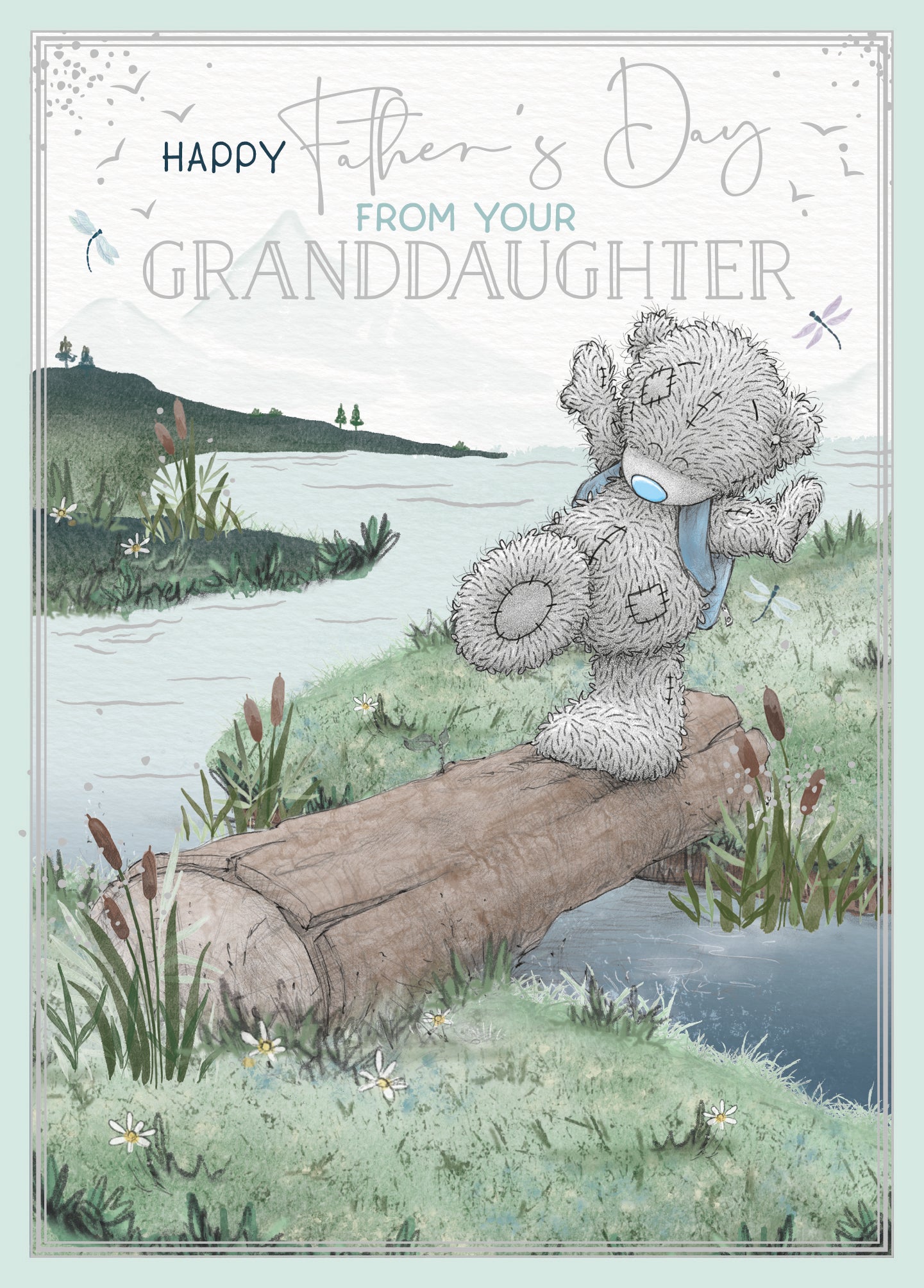 Me to You Tatty Teddy From Your Granddaughter Father's Day Card, for Grandad, Tatty Teddy on log, 5 x 7 inches - Official Collection