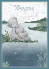Me to You Tatty Teddy Amazing Stepdad Card For Father's Day, Tatty Teddy On A Rock By The River, 5 x 7 inches - Official Collection